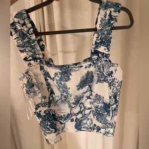 Gianni Bini Blue Printed Top Medium